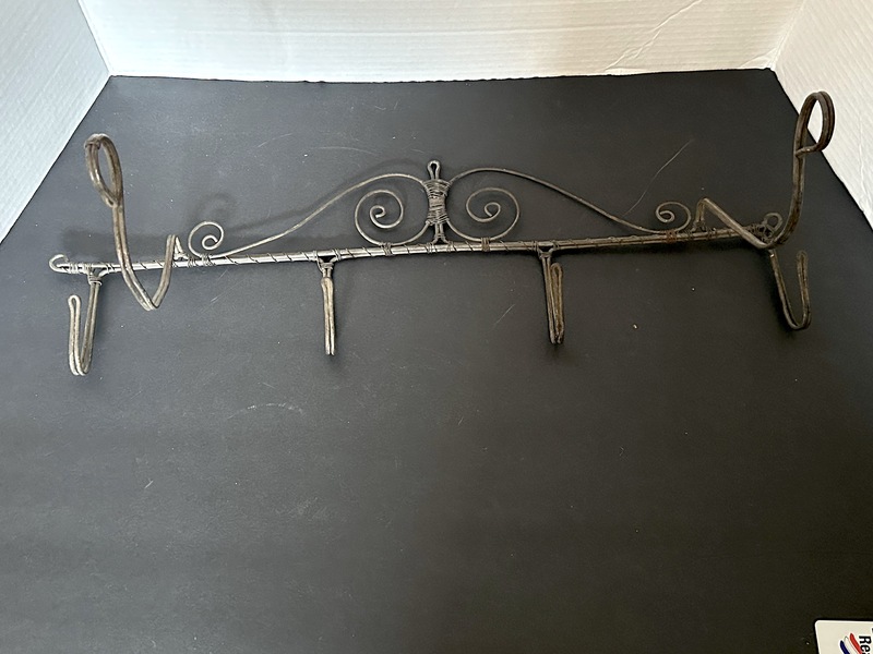 Vintage Folkart Handone Wirework Coat and Hatrack
