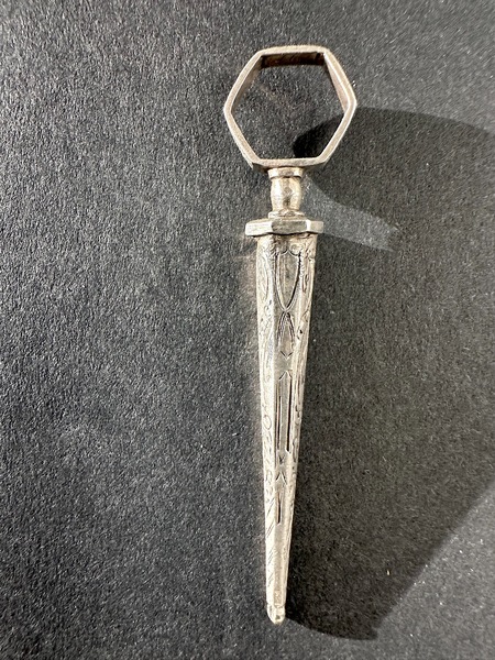 Antique Cased Silver Chatelaine Sewing Awl