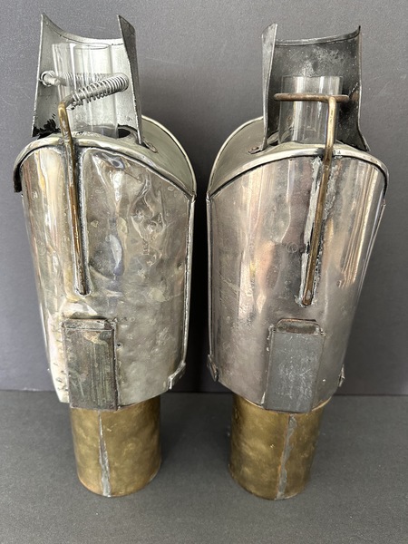 RARE Pair 1870s San Francisco Cable Car Oil Lamps