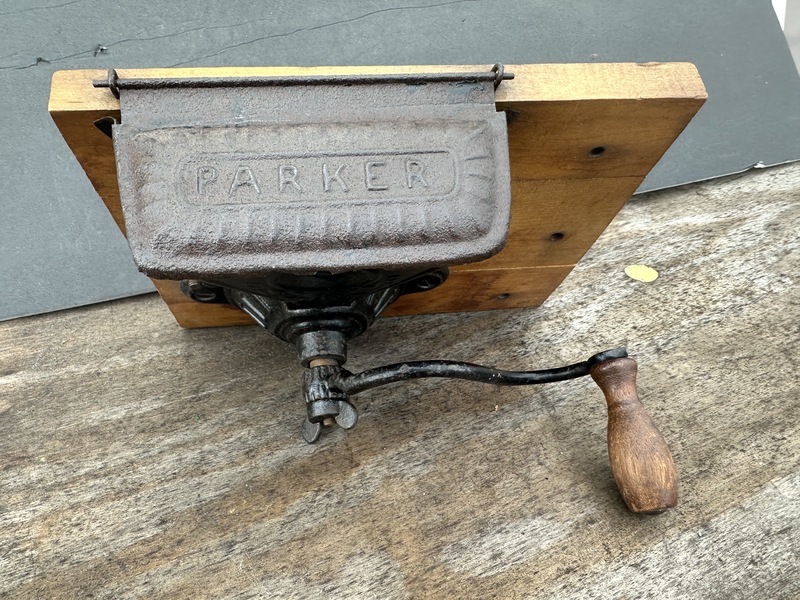 Old Charles Parker Wall Mount Coffee Mill W Eagle