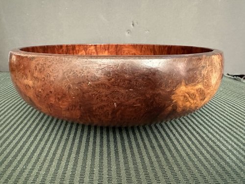 10 inch Beautiful Early Turned Walnut Burl Bowl NH