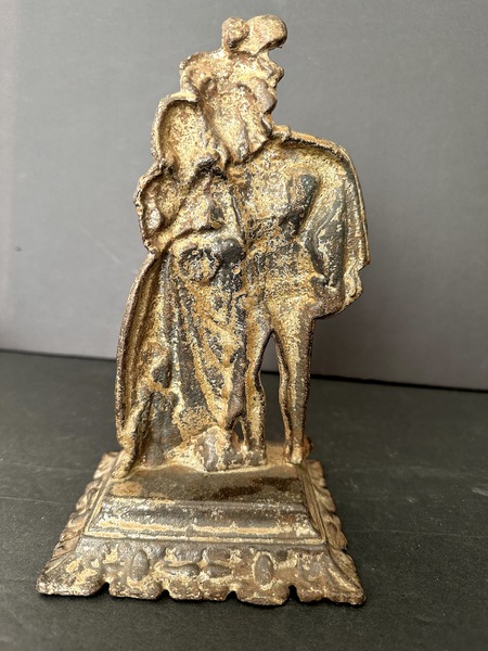 Cast Iron Doorstop Cavalier with Pretty Girl