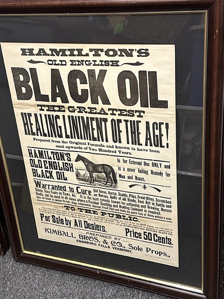 1880s Patent Medicine framed Poster for Horses
