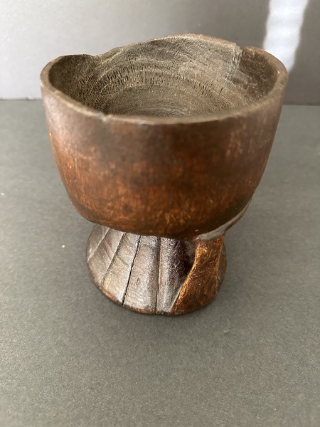 Ancient Native American Well Used Wood Mortar