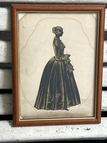 Full Figured Pair of 19th C Silhouettes Signed
