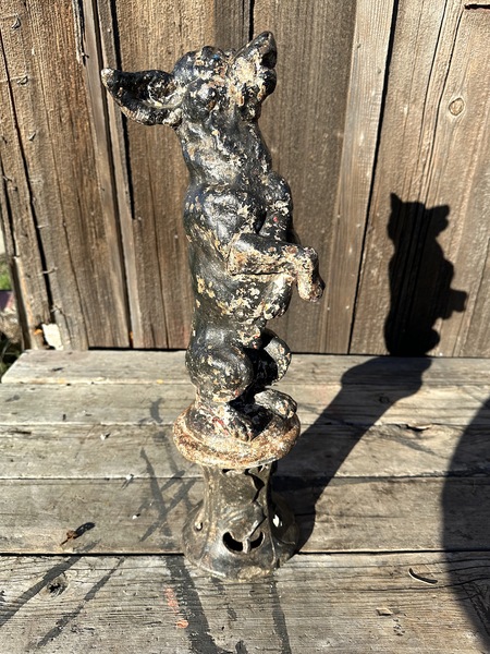 Cast Iron Standing Masters Dog Decorative Statue