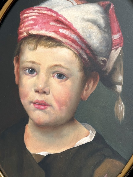 Paul Janert Tempera Portrait of Boy with Cap