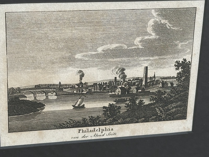1805 Philadelphia Engraving in Colonial Frame