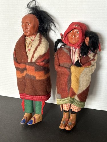 Vintage Skookum Native American Family Dolls