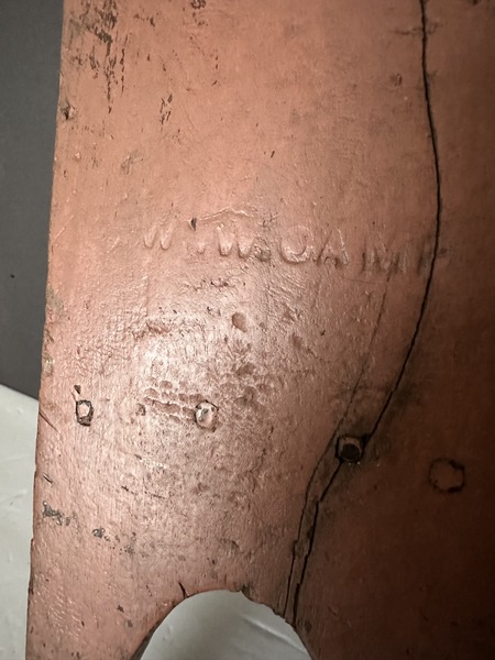Nice Early Painted Wood Bootjack W W Camp