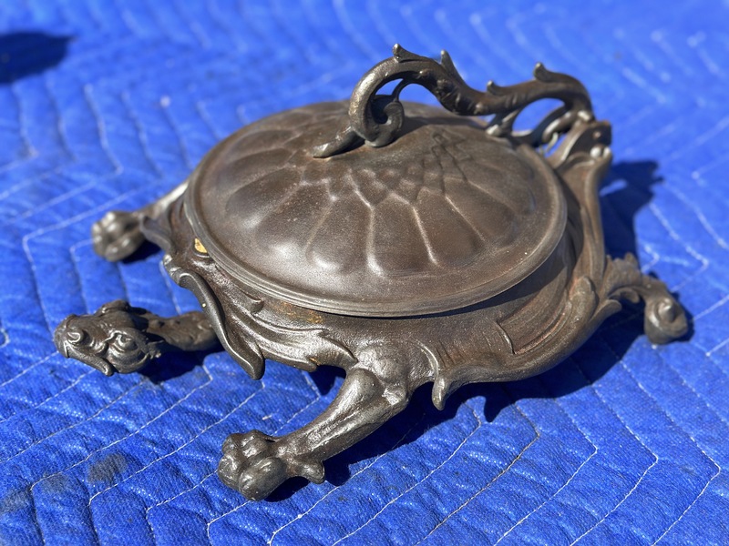 Rare Antique Bradley Hubbard Mechanical Spittoon