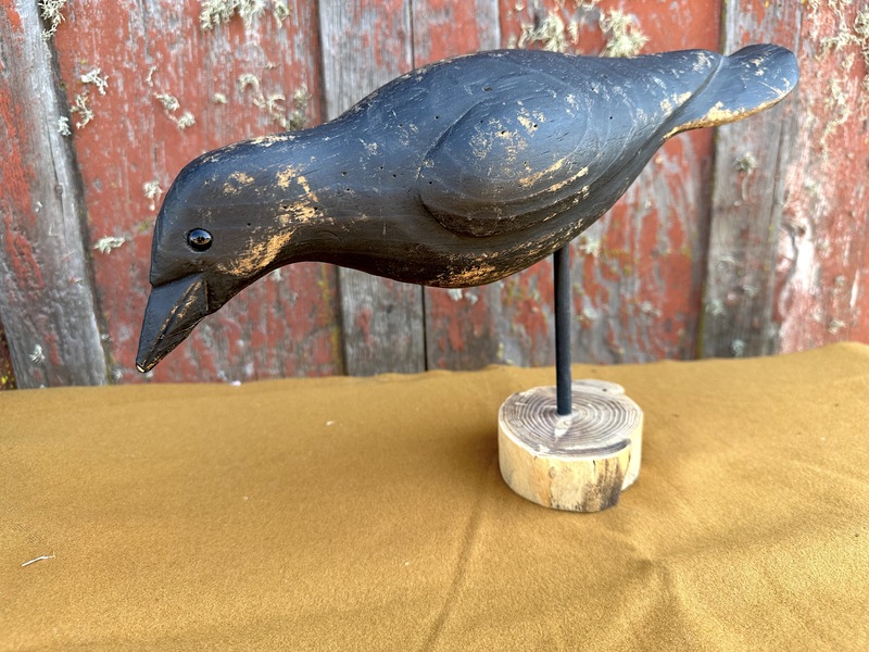 Signed Carved Painted Crow Decoy