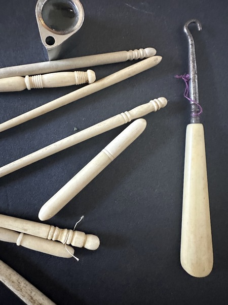 Lot of Bone & Celluloid 19th C Sewing Tools