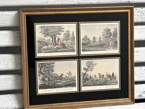 Set of Carle Vernet Equestrian Framed Lithos 19th