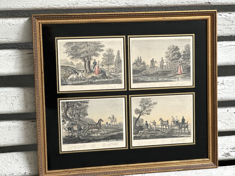 Set of Carle Vernet Equestrian Framed Lithos 19th