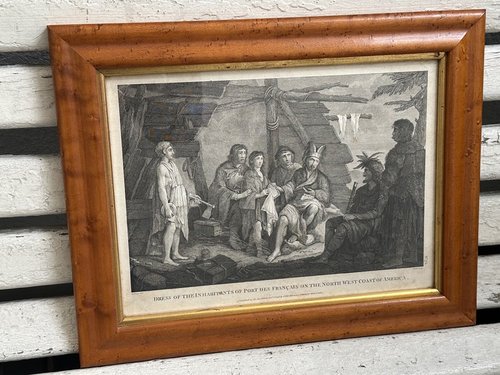 1787 Copper Engraving NW Coast Native American