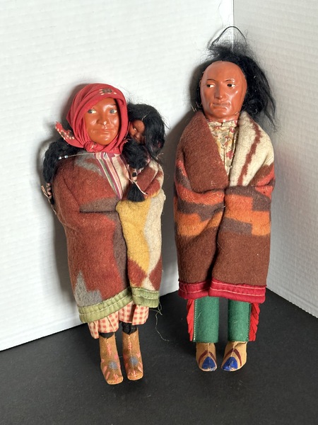 Vintage Skookum Native American Family Dolls