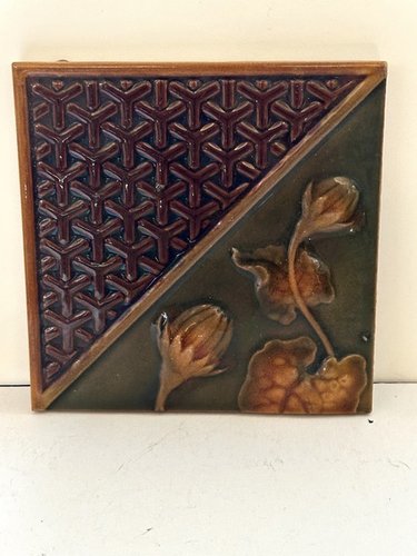 Art Nouveau Period Glazed Art Tile