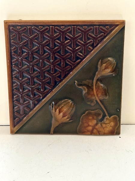 Art Nouveau Period Glazed Art Tile