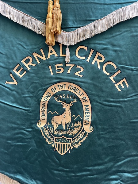 Vintage Companions of the Forest Satin Banner