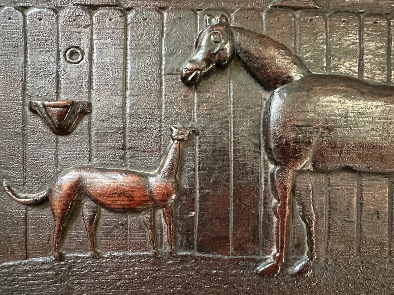 Early Carved Oak Image of a Horse and Strange Dog