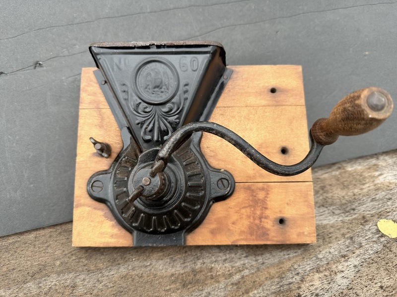 Old Charles Parker Wall Mount Coffee Mill W Eagle
