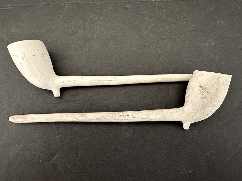 Four 1860s 1890s Clay Smoking Pipes Unused
