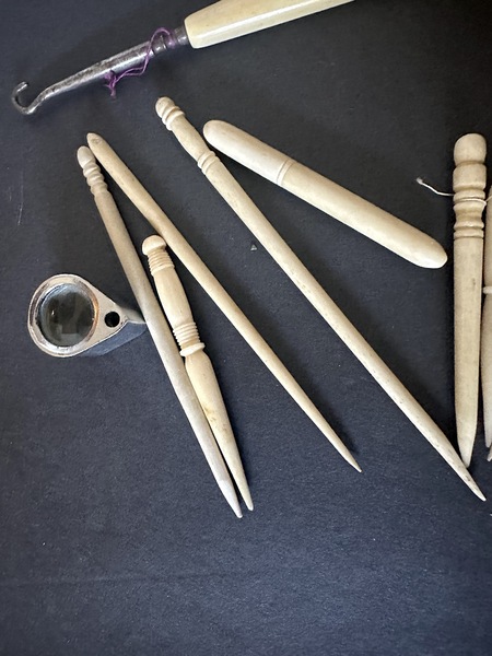 Lot of Bone & Celluloid 19th C Sewing Tools