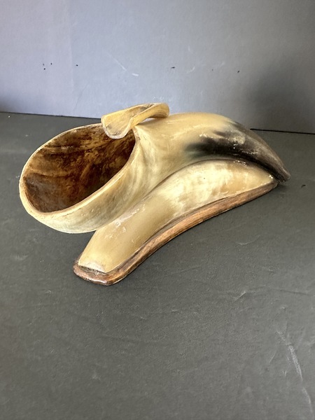 19th C Horn Folkart Cigar Ashtray