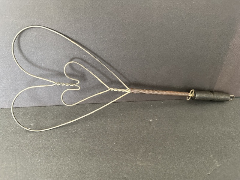 Old Wirework Double Heart Rug Beater C 1900