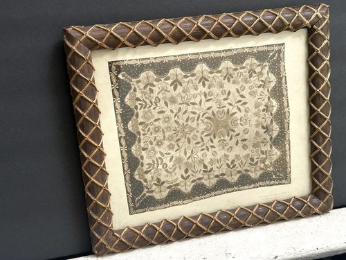 1920s Antique USA Textile Photo in Amazing Frame