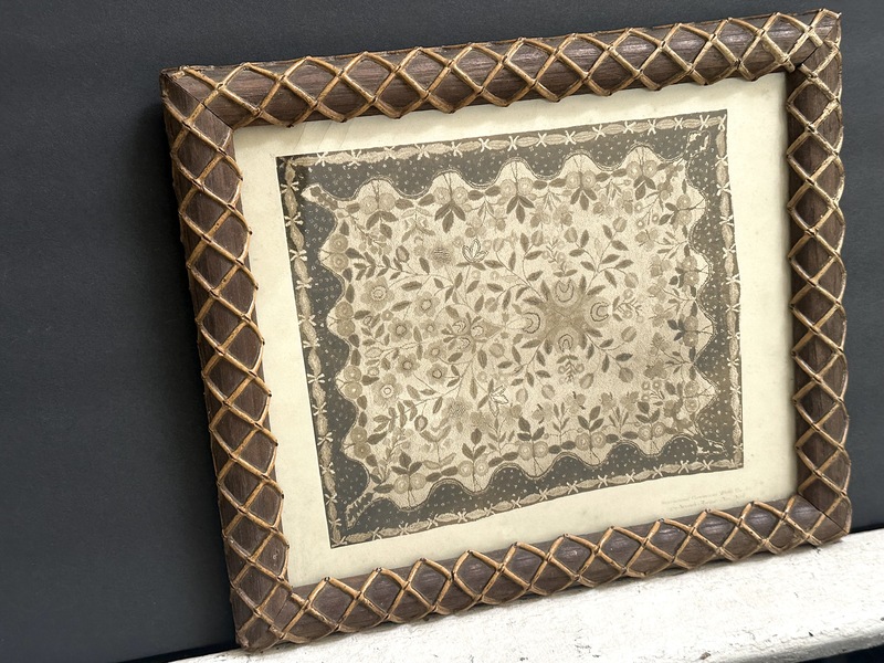 1920s Antique USA Textile Photo in Amazing Frame