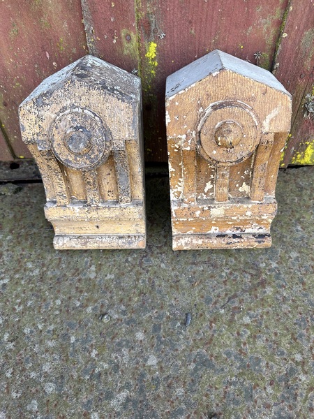 Two Matched Wood Architectural Corbels Great Paint