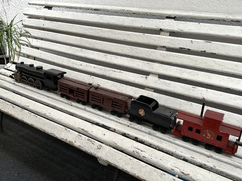 Homespun Five Piece Folkart Wood Train Set