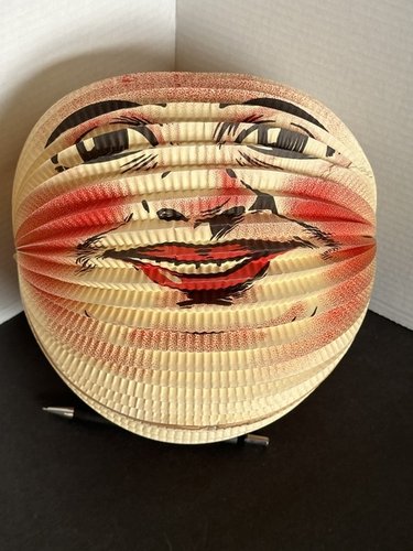 Vintage Folding Halloween Hanging Clown Face 1940s