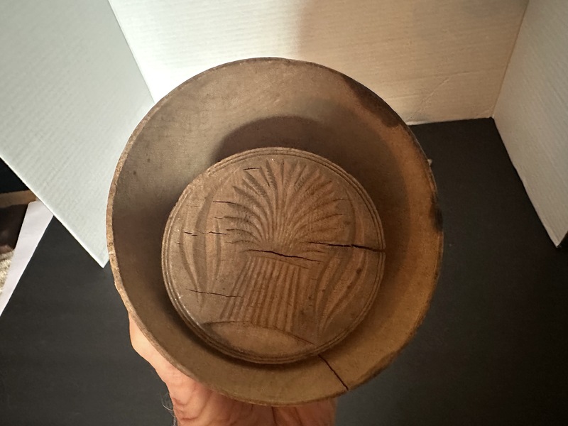 Antique Butter Mold Press Sheaf of Wheat