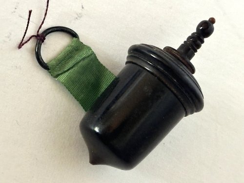 1870s Acorn Form Gutta Percha Treen Sewing Tape