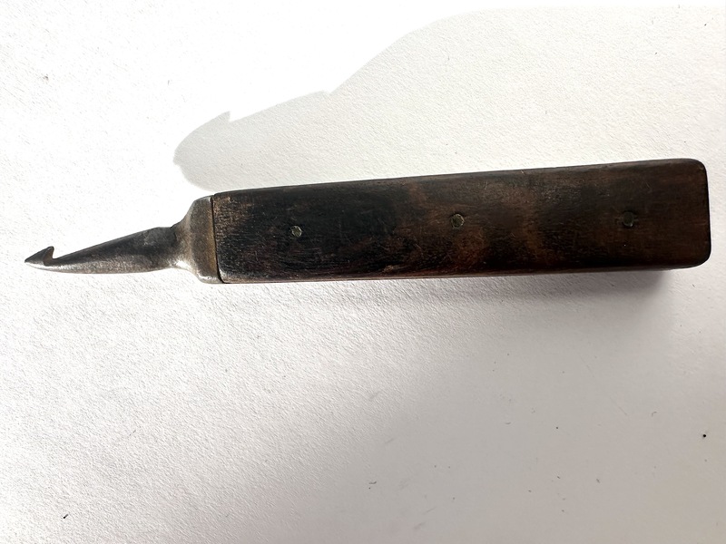 19th C Wood and Steel Sailors Rigging Tool