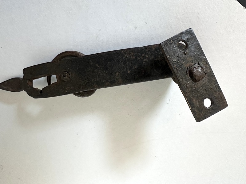 Painted Colonial Door latch Blacksmith work