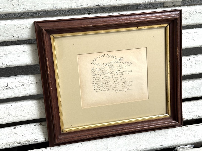 Charming 1870 Poetic Calligraphy Love Thoughts