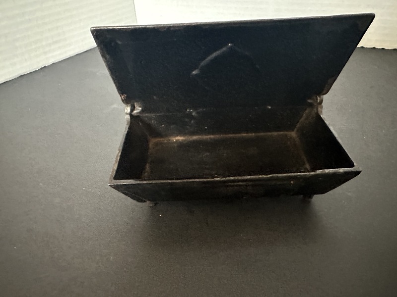 1872 Cast Iron Match Safe W Paint W Nice Relief