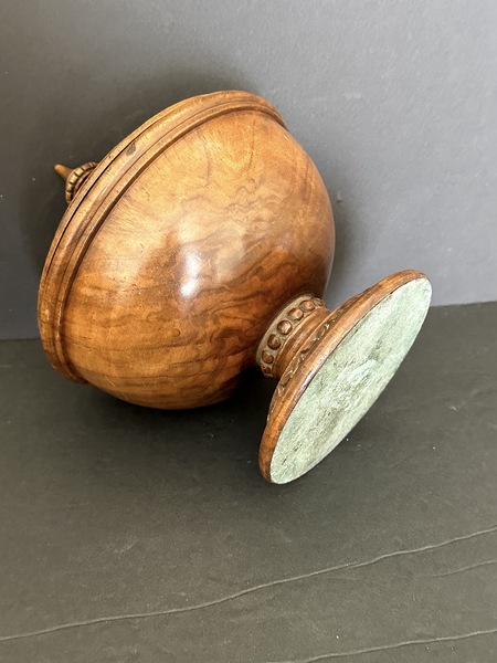 Lignum Vitae Wood Treen Lidded Sweet Meats Bowl