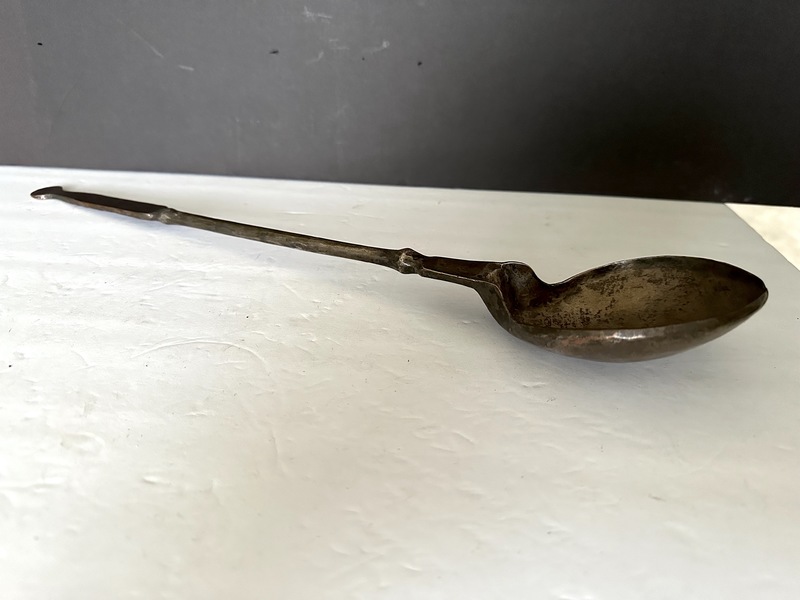 Colonial Copper W Silver Kitchen or Hearth Ladle