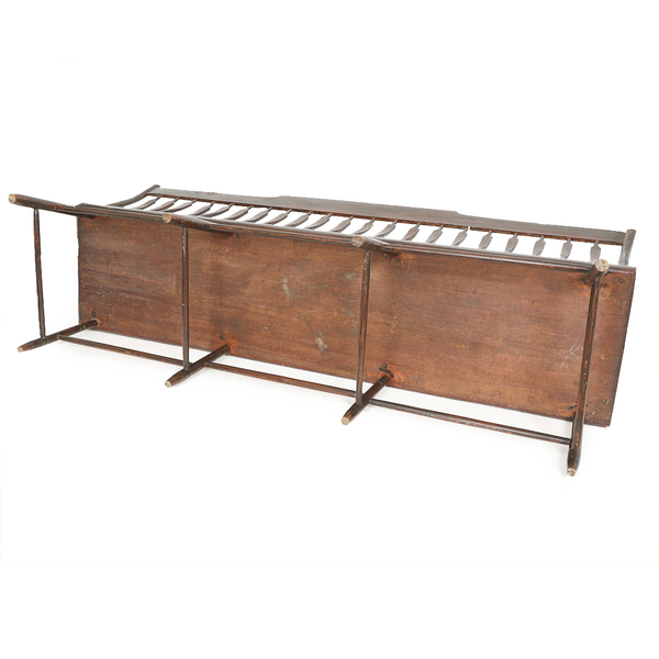 Exceptional Paint Decorated Long Windsor Bench.