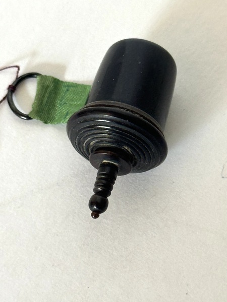 1870s Acorn Form Gutta Percha Treen Sewing Tape