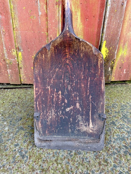 Early Hand Done Wood & Iron Primitive Snow Shovel