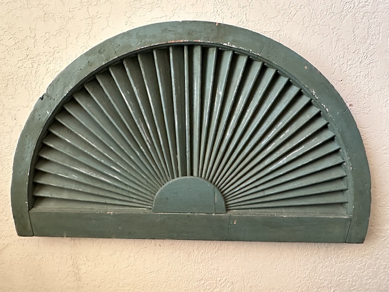1880s Painted Sunburst Architectural Fan Overdoor