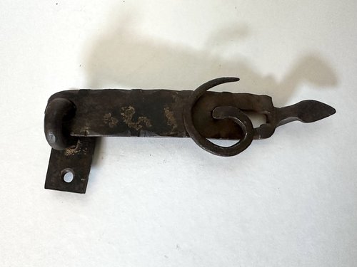 Painted Colonial Door latch Blacksmith work