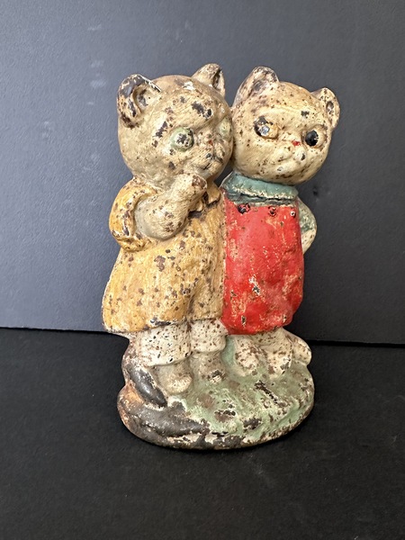 Vintage Hubley Cast Iron Little Kitties Doorstop