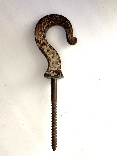 1860s Cast Iron Decorative Lamp Plant Hanging Hook